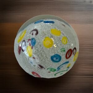 Tilso Millefiori Art Glass Paperweight Hand-blown Cased VTG Mid-Century Japan